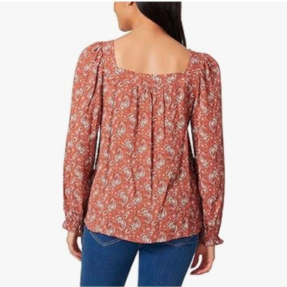 Angels Forever Young Women's Kehlani Square Neck Rayon Long Sleeve Blouse- size - Picture 3 of 7